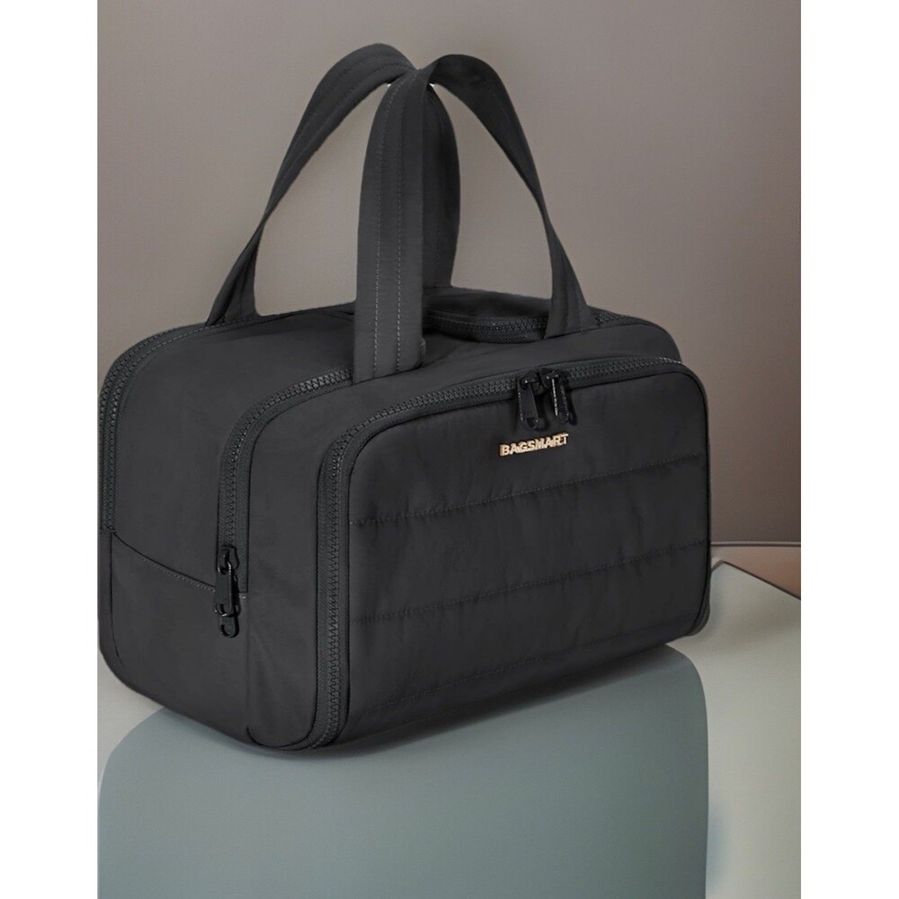 BAGSMART Travel Toiletry Bag - Large Lightweight Organizer for Women, Black